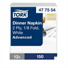 Lautasliina Tork Dinner valkoinen 477554 12x150kpl