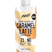 Proteiinipirtelö FAST Caramel Latte 250ml - kotimainen, sokeriton, laktoositon, gluteeniton