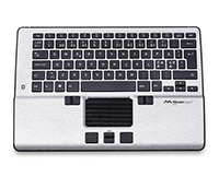 Hiiriohjain Mousetrapper Alpha harmaa/musta - integroitu näppäimistö, USB- ja Bluetooth -kytkennät