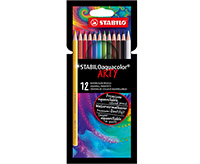 Akvarellikynä STABILO Aquacolor ARTY värilajitelma /12