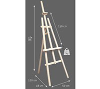 Siirry tuotteeseen Maalausteline Classic La Palma Ateljee kolmijalkainen mäntyä - kevyt ja silti tukeva