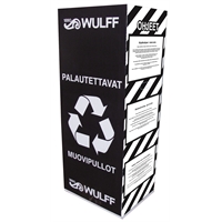 Palautuslaatikko muovipulloille ja kennoille - max 96 kpl 0,5 L muovipulloa ja 4 kennoa