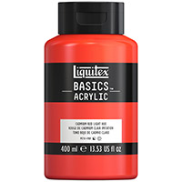 Akryyliväri Liquitex Basics kadmiuminpunainen vaalea 400 ml