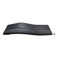 Näppäimistö Logitech Ergo K860 - langaton, kaareva, jaettu näppäinasettelu, pehmeä rannetuki