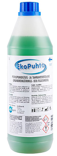 Puhdistus- ja tahranpoistoaine Eko Puhto 1L - vettä ja emäksiä sietävät pinnat, appelsiininkuorta
