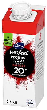Proteiinijuoma PROfeel mansikka UHT laktoositon 2,5 dl - loistava välipala, ei lisättyä sokeria