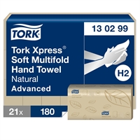 Käsipyyhe Tork Xpress Soft Natural Multifold H2 /21 pkt säkki - käsipaperi 100 % kierrätysmateriaali