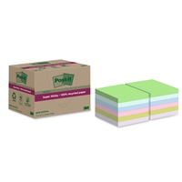 Viestilappu Post-it Super Sticky Eco 76x76mm lajitelma /12 kpl - 100 % kierrätyspaperia, PEFC
