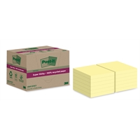 Viestilappu Post-it Super Sticky Eco 76x76mm keltainen /12 kpl - 100 % kierrätyspaperia, PEFC