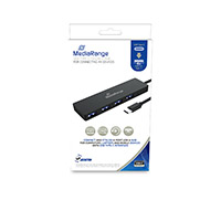 Hub USB-C to 4xUSB A 3.0 Media Range 10m - ei tarvitse ulkoista virtasovitinta