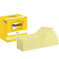 Viestilappu Post-It 655 76x127mm keltainen /12 - PEFC-paperi, kasviperäinen liima, kierrätyspakkaus