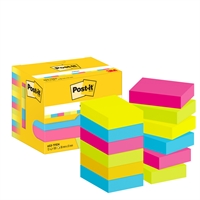 Viestilappu Post-it Energetic 38x51mm värilaj /12 - PEFC-paperi, kasviperäinen liima, kierrätyspakk