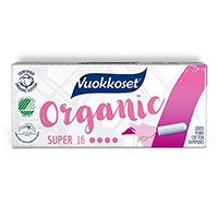 Tamponi Vuokkoset Super Organic /16 - 100 % luomupuuvillaa