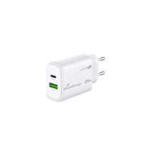 Laturi Mediarange 25W USB -A ja USB -C - ylijännite- ja ylilataussuoja sekä oikosulkusuoja