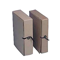 Arkistokotelo A4 nappi/nauha 10cm ruskea