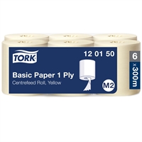 Vetopyyhe Tork Mini Basic keltainen M2 /6 rll /120150 - kierrätyskuidusta, FSC- ja Ecolabel -merkit