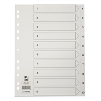 Hakemisto Q-CONNECT A4 1-10 kartonki valkoinen