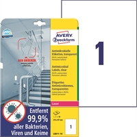 Lasertarra antibakteerinen Avery L8011-10 210x297 Läpinäkyvä