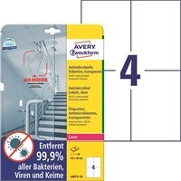 Lasertarra antibakteerinen Avery L8013-10 105x148 Läpinäkyvä