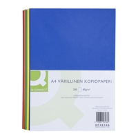 Kopiopaperi Q-CONNECT A4 80g värilajitelma tumma /200 arkki