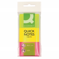 Viestilappu Q-CONNECT 38x51mm neonvärilajitelma 3 väriä