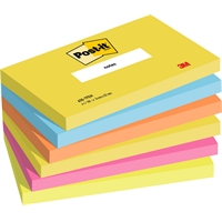 Viestilappu Post-it Energetic 654 76x127mm /6 kpl - energisen voimauttavat värit