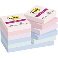 Viestilappu Post-it SuperSticky Soulful 47,6 x 47,6 - 60% liima-aineesta kasvipohjaista, PEFC-sert