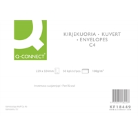 Tarrakuori Q-CONNECT C4 100g valkoinen sisuspainatus /50