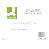 Ikkunakuori Q-CONNECT E5 100g tarra valk /25