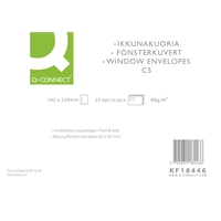 Isoikkunakuori Q-CONNECT C5 80g tarra valk /25