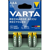 Akkuparisto Varta Recharge AAA 800mAh /4 kpl pkt - heti valmis käyttöön
