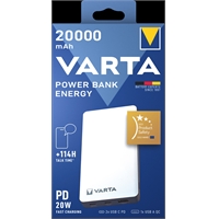 Varavirtalähde Varta Power Bank 20000mAh - lataa jopa 3 laitetta yhtäaikaa, sis Micro USB -kaapelin