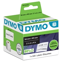 Tarra Dymo LW 54x101 mm saate/nimi /220 - lähetys- ja nimitarra pysyvällä liimalla