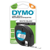 Teippi Dymo Letratag 12mm valkoinen/musta