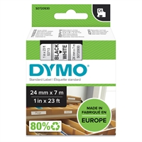 Tarrakasetti Dymo D1 53713 24mm valkoinen/musta