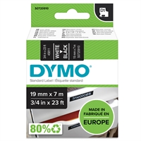 Tarrakasetti Dymo D1 45811 19mm musta/valkoinen