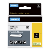 Tarrakasetti Dymo Rhinopro 18489 nylon 19 mm valkoinen