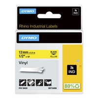 Tarrakasetti Dymo RhinoPro vinyyli 12mm keltainen