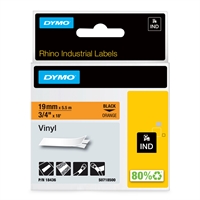 Tarrakasetti Dymo Rhinopro 18436 vinyyli 19 mm oranssi