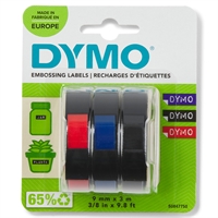KohokirjoitinTeippi Dymo 9mmX3m/3rll värilajitelma