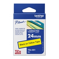 Tarrakasetti Brother TZe651 24mm keltainen/musta