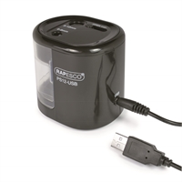 Teroitin Rapesco USB pöytämalli 2-reikäinen musta - toimii USB-kaapelilla tai paristoilla