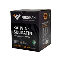 Suodatinpaperi Fredman 90 mm ruskea/250 - kotimainen, Joutsenmerkitty ja biohajoava