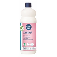 Saniteettipuhdistusaine Kiilto Sanitop 1 l - kasvipohjainen ja biohajoava, poistaa myös saostumat