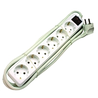 Jatkojohto kytkimellä Airam 6-osainen 1,5 m