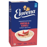 Annospuuro Elovena Omena-Kaneli 35g /12 pss - lisää vain kiehuva vesi, minuutissa valmis!