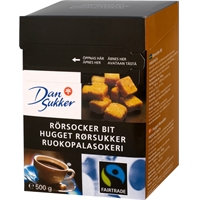 Ruokopalasokeri Dansukker Reilu kauppa 500g - ruokoraakasokeria, jossa mieto kermatoffeinen aromi