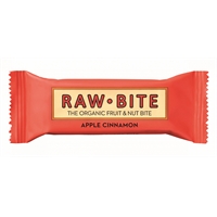 Rawbite Apple Cinnamon luomu 50g /12 kpl ltk - vegaaninen, maidoton, gluteeniton, ei lisätty sokeria
