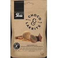 Makeinen Panda Choco Lakrits 120g pss - lakritsijauheella ja suklaalla kuorrutettu salmiakkilakritsi
