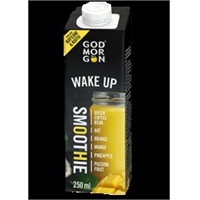 Smoothie God Morgon Wake Up vihreä kahvipapu-kaura-appelsiini-mango-ananas-passion 250 ml
